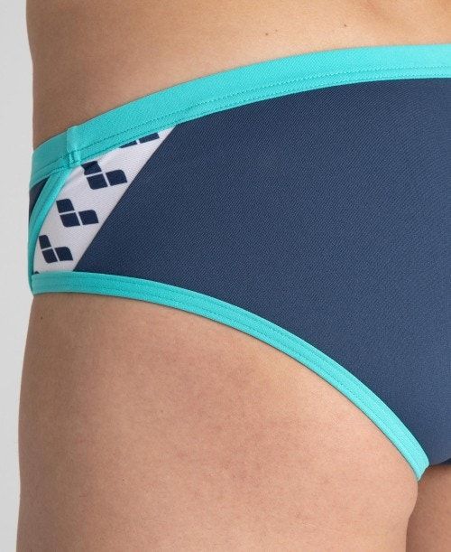 Slip Uomo Arena Team Stripe Brief Grigie Scuro Menta | 96015LHYZ