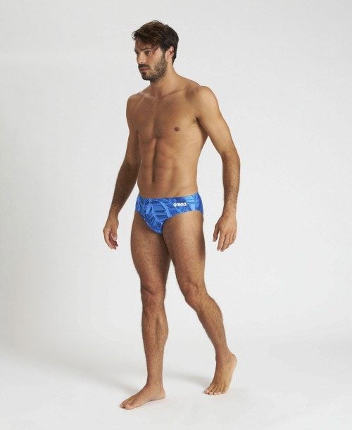 Slip Uomo Arena Tropicals Brief Blu Reale Blu Reale Colorate | 91302KRPX