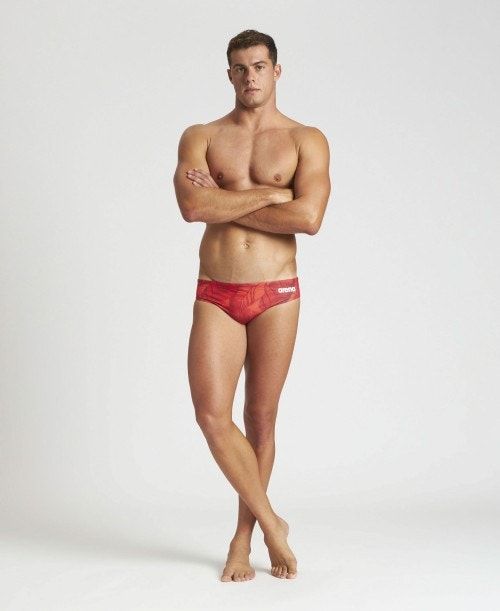 Slip Uomo Arena Tropicals Brief Rosse Rosse Colorate | 79284PVKO