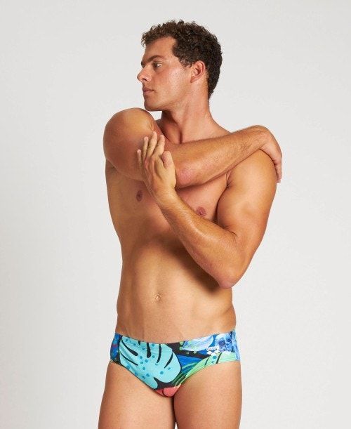 Slip Uomo Arena Tropics Brief Nere Nere Colorate | 08924XVNO