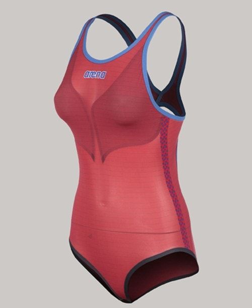 Top Donna Arena Powerskin Carbon Duo Top - Open Back Blu Marino Rosse Bianche | 21476JELG