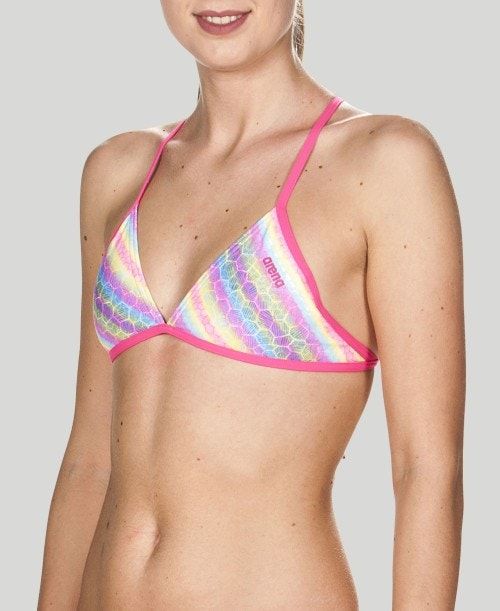 Top Donna Arena Triangle Feel Top Rosa | 19378INWV