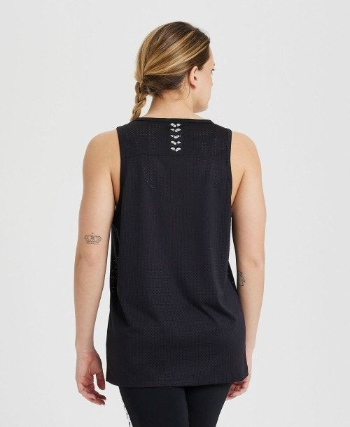 Top Uomo Arena Icons Mesh Tank Top Nere Nere | 70316IHAL